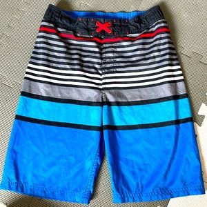 Boys striped swim trunks